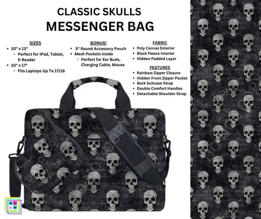 Classic Skulls Messenger Bag