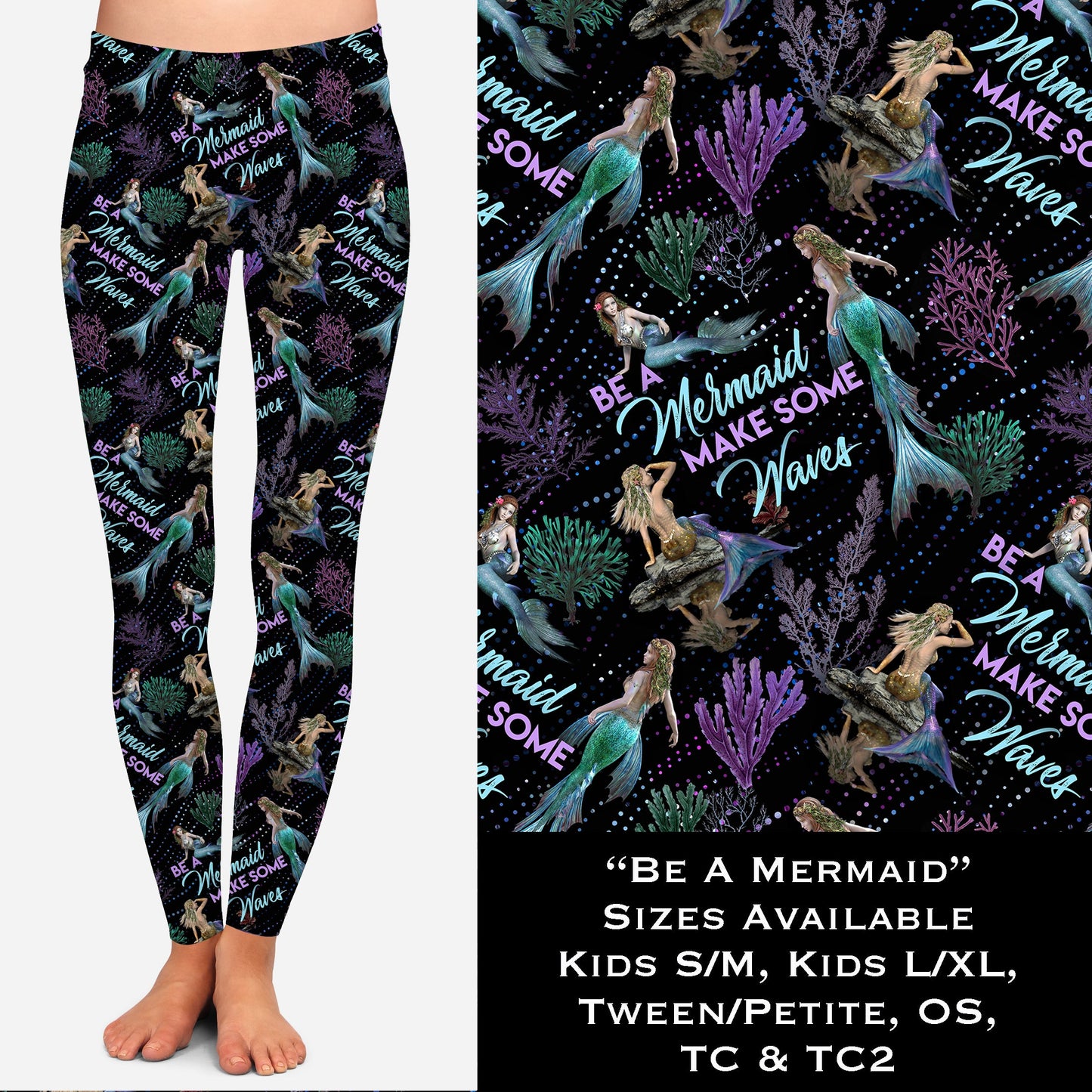 Be a Mermaid - Make Waves - Leggings & Capris