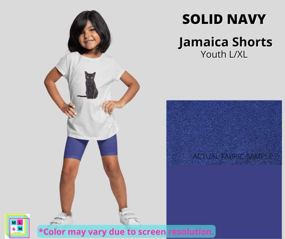 Solid Navy Youth Jamaica Shorts