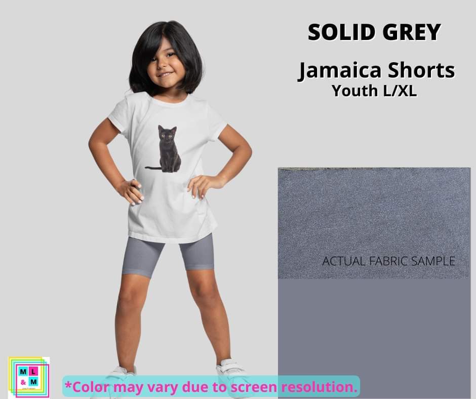 Solid Grey Youth Jamaica Shorts