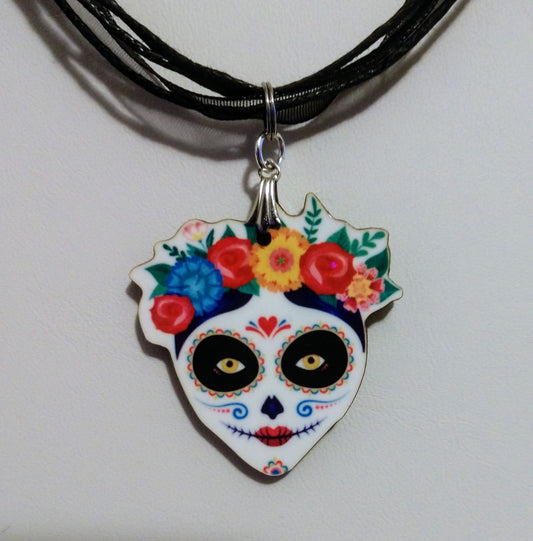 Day of the Dead charm necklace