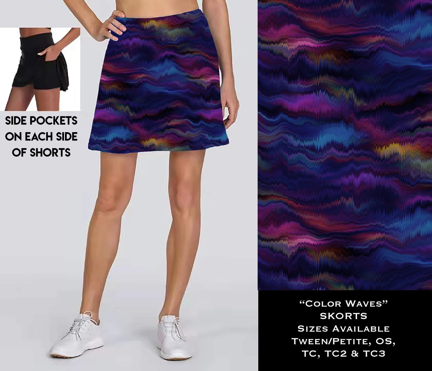 Color Waves Skort with Pockets