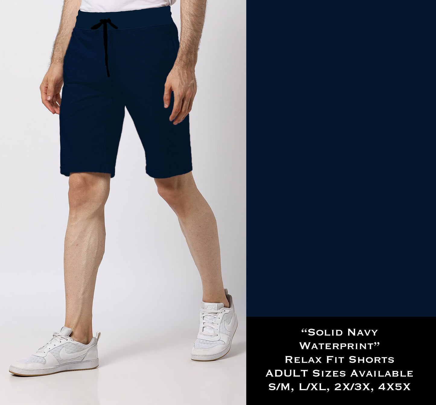 Solid NAVY Relaxed Fit Shorts