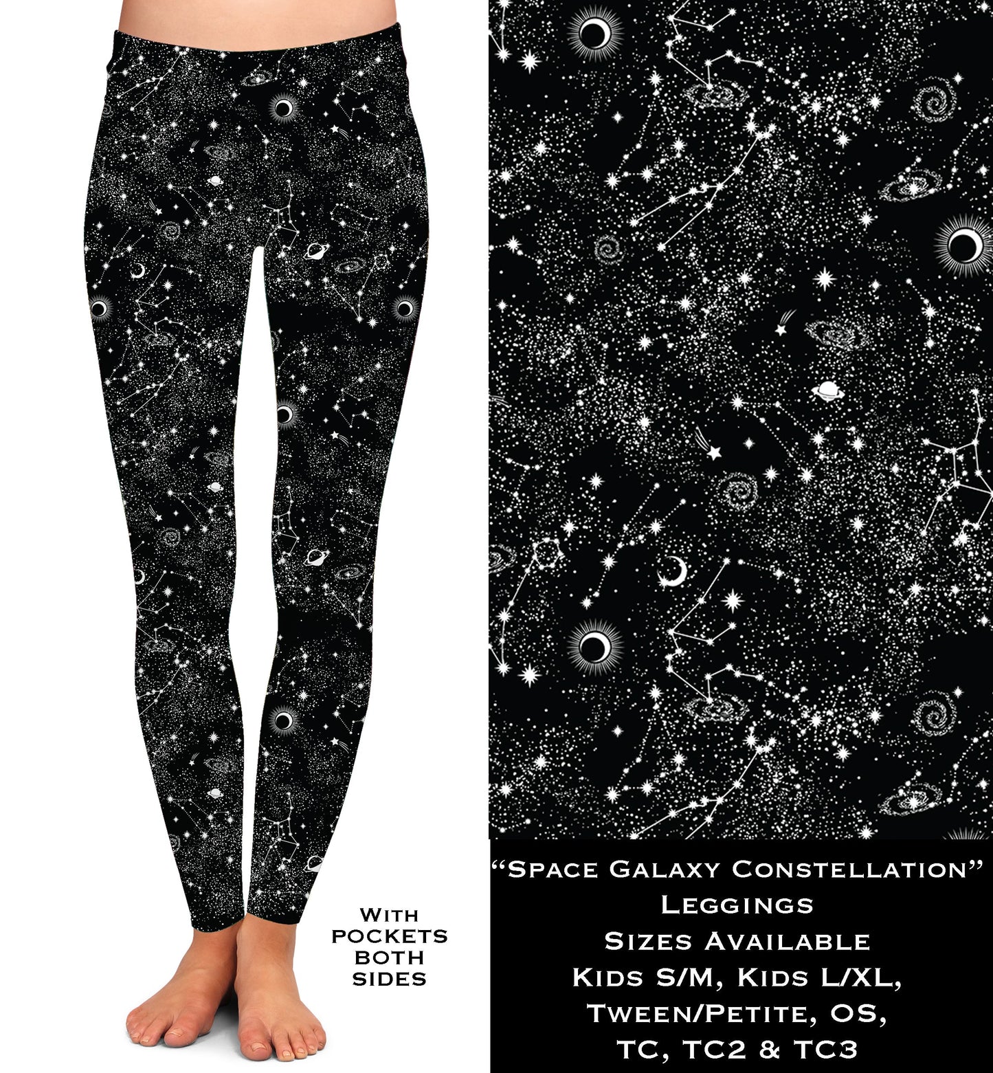 Space Galaxy Constellation - Leggings & Capris