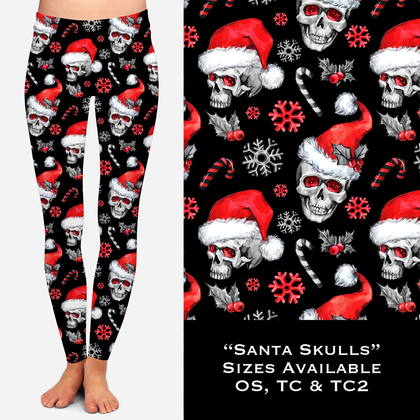 Santa Skulls - Legging & Capri