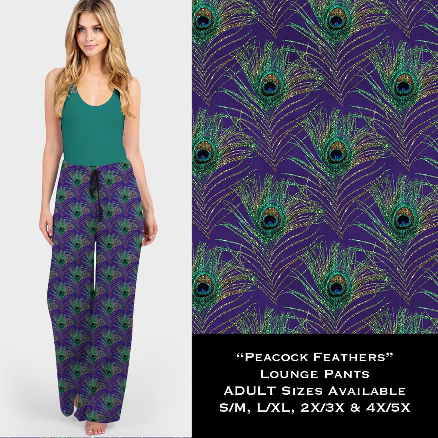 Peacock Feathers Lounge Pants